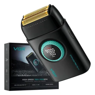 Afeitadora Eléctrica Shaver Vgr V-377 Titanio 9000 Rpm Usb Color Negro